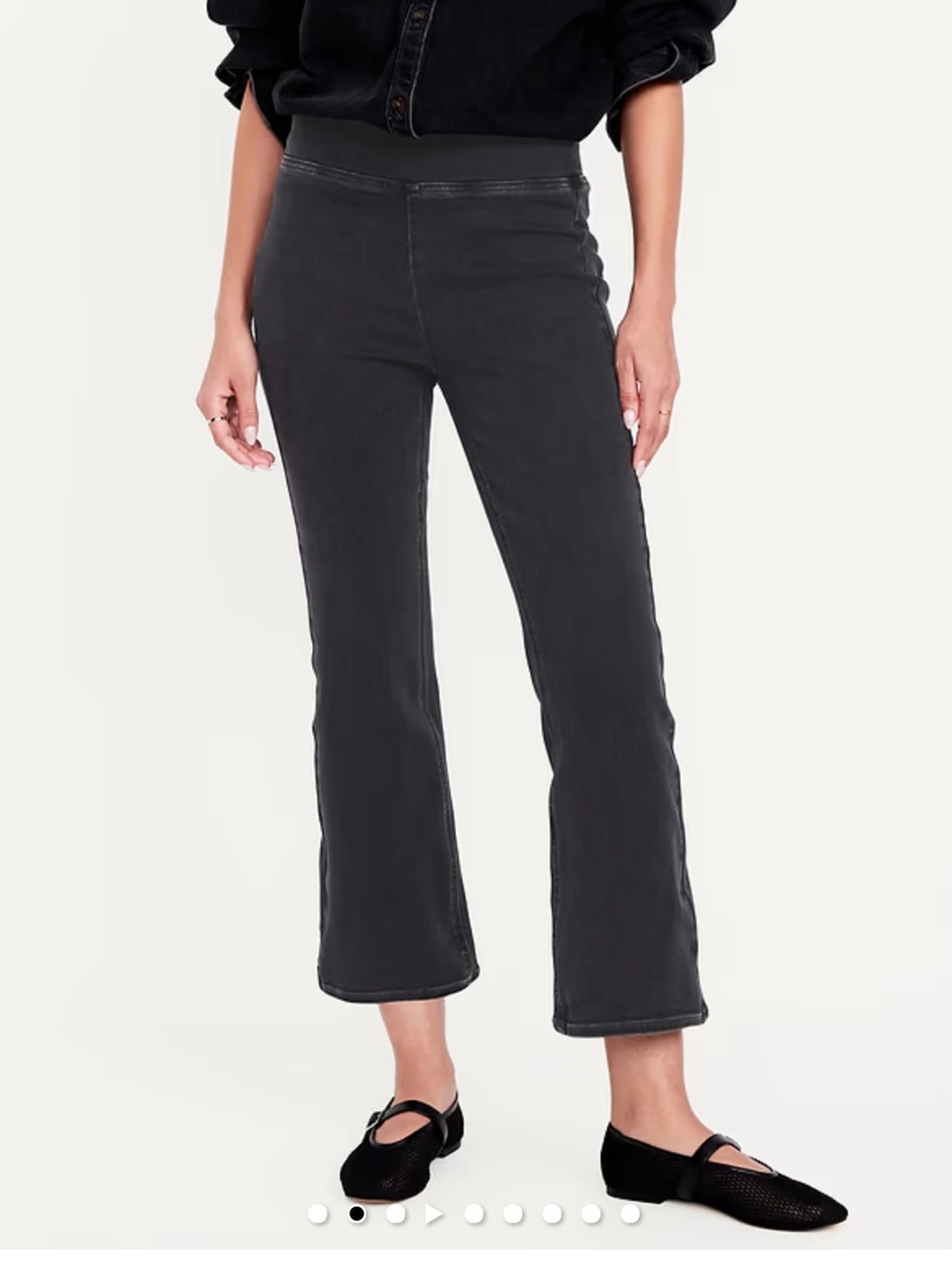 Old Navy Dark Grey/Black High Rise weekender Flare NWT